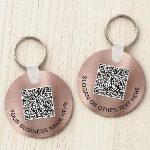 Llavero Código QR promocional rosa oro