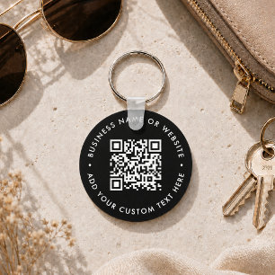 Llavero Código QR Ronda de Presupuesto Moderno para Negr