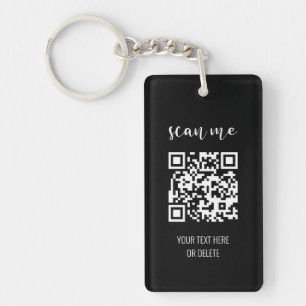 Llavero Código QR simple en blanco y negro