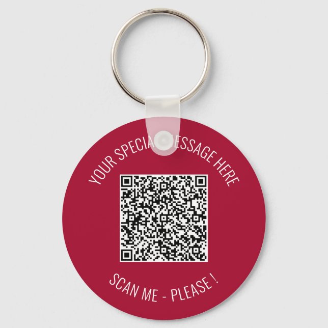 Llavero Código QR Su Mensaje Especial Sorpresa Keychain (Anverso)