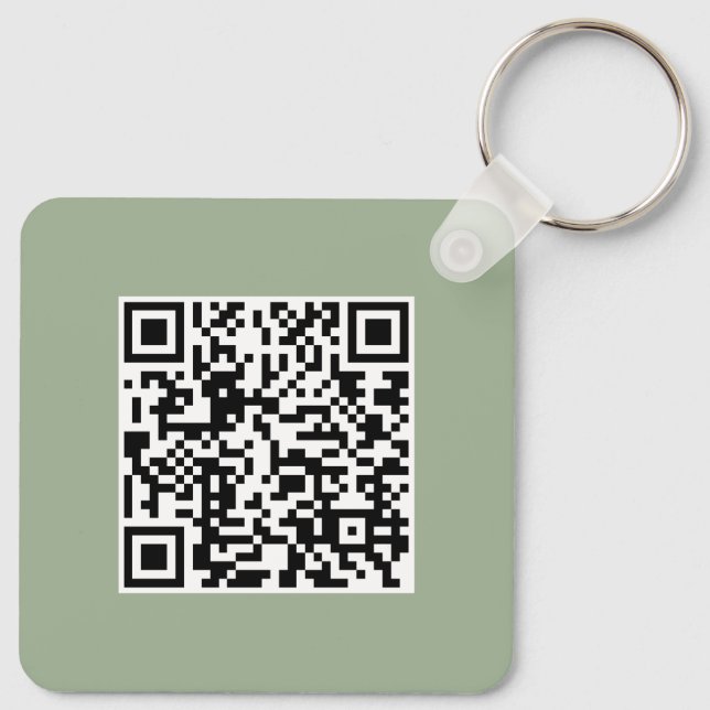 Llavero Código QR Verde Sage Moderno Promocional Empresari (Reverso )