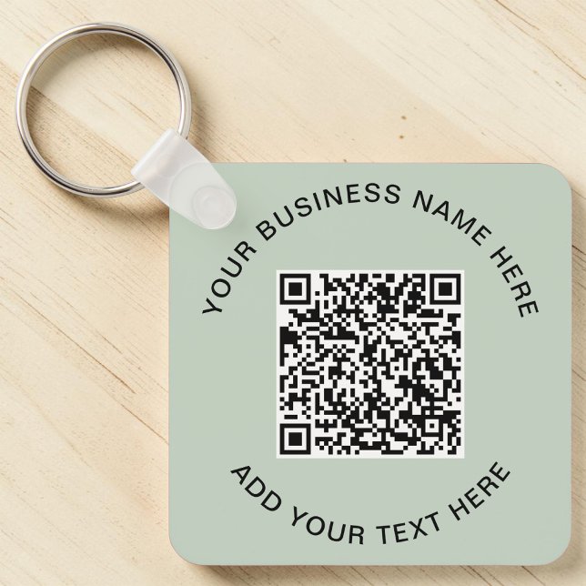 Llavero Código QR Verde Salvia Promocional (Promotional Sage Green QR Code Keychain)