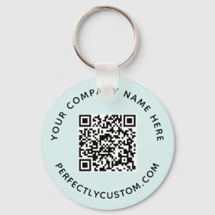 Llavero Código QR y luz de texto personalizado aqua azul