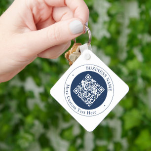 Llavero Código QR y texto personalizables   Azul marino os