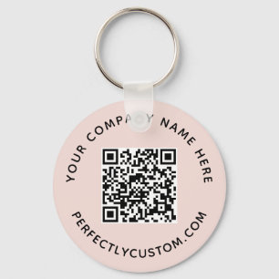 Llavero Código QR y texto personalizado de color rosa