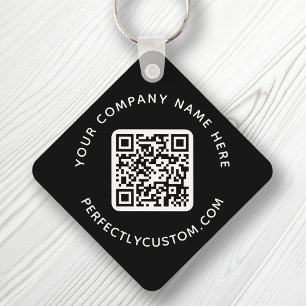 Llavero Código QR y texto personalizado de doble cara negr