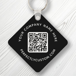 Llavero Código QR y texto personalizado de doble cara negr