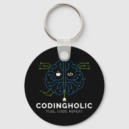 Llavero Codingholic Tech Brain Programador Oscuro