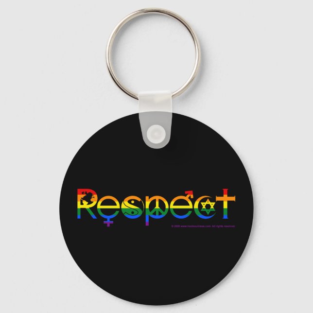 Llavero Coexistir con Respeto Orgullo Gay (Anverso)