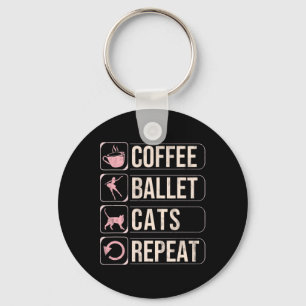 Llavero Coffee Ballet Cats repiten baile divertido