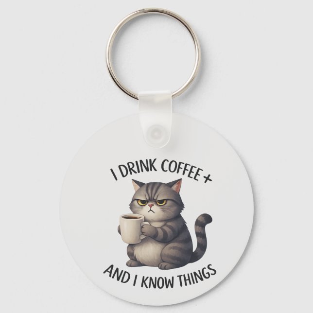 Llavero Coffee Cat Wisdom (Anverso)