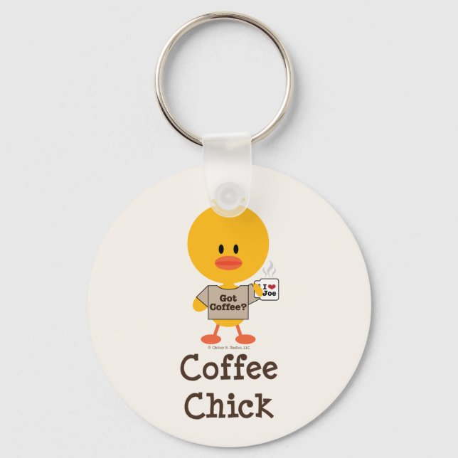 Llavero Coffee Chick Keychain (Anverso)