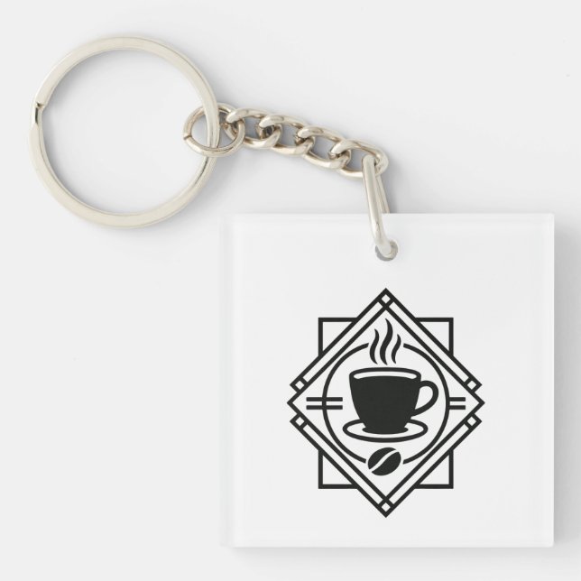 Llavero Coffee Emblem Keychain – Minimalist Café Logo (Frente)