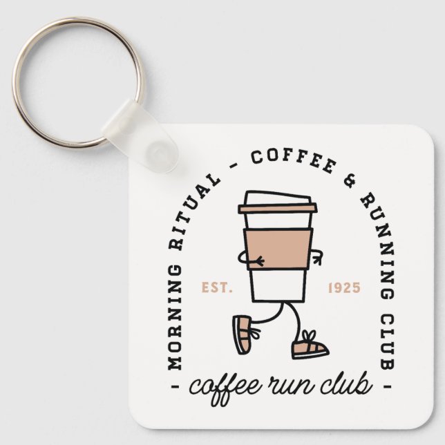 Llavero Coffee run club funny running lover (Anverso)