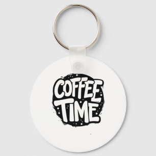 Llavero Coffee Time - Pegatina audaz de tipografía escrita