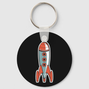 Llavero cohete espacial retro