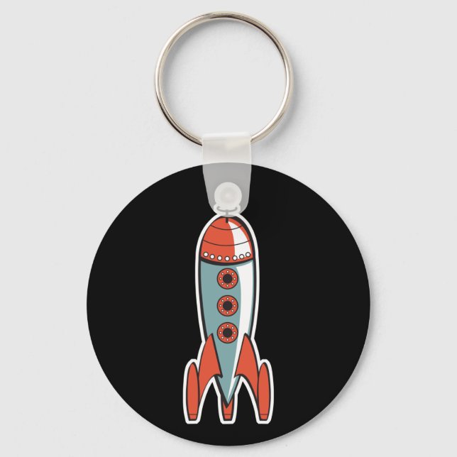 Llavero cohete espacial retro (Anverso)