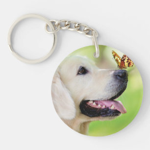 Llavero Cojín decorativo De Labrador Y Mariposa