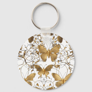 Llavero Cojín decorativo de mariposa dorada: