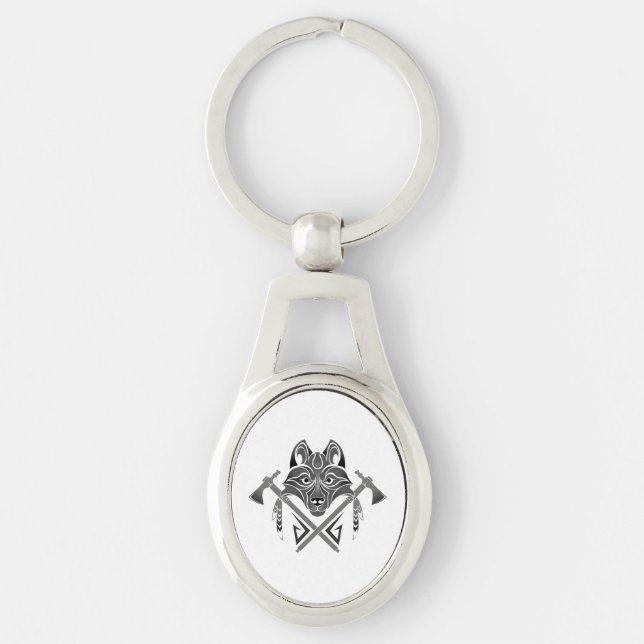 Llavero Cojín decorativo del tótem lobo (Anverso)