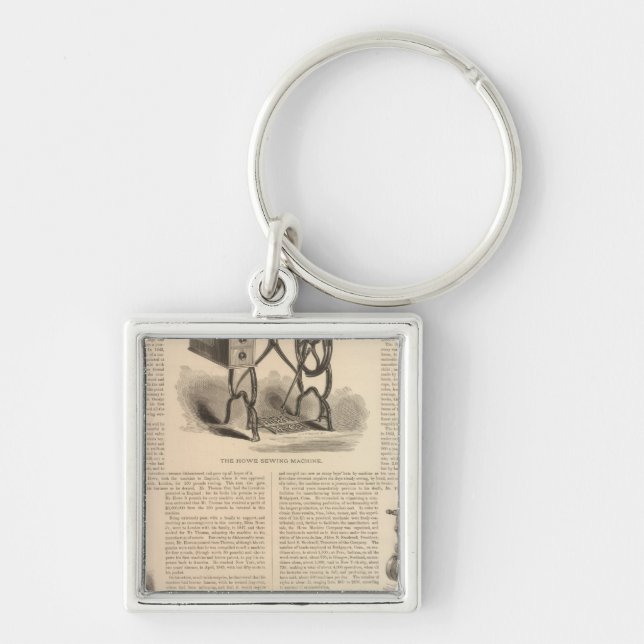 Llavero Cojinete de coser con boceto del inventor (Frente)