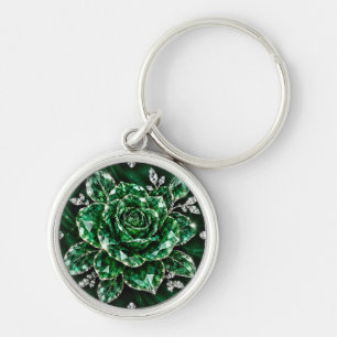 Llavero colección de flores de cristal esmeralda real