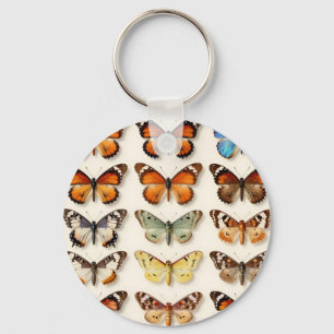 Llavero Colección de mariposas vintage en rejilla