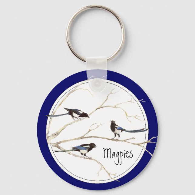 Llavero Colección de pájaros de la familia magpie al Perso (Anverso)
