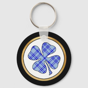 Llavero Colección de patrones de trazos de tartán - azul 0