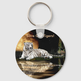 Llavero Colección de tigres blancos de gato grande