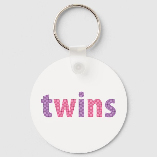 Llavero COLECCIÓN DE TWINS - chicas {violeta + rosa} (Anverso)