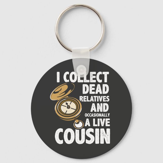 Llavero Colecciono parientes muertos genealogía historiado (Anverso)