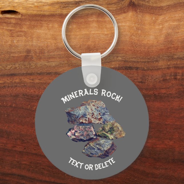 Llavero Colectores de rock de minerales personalizados (Anverso)