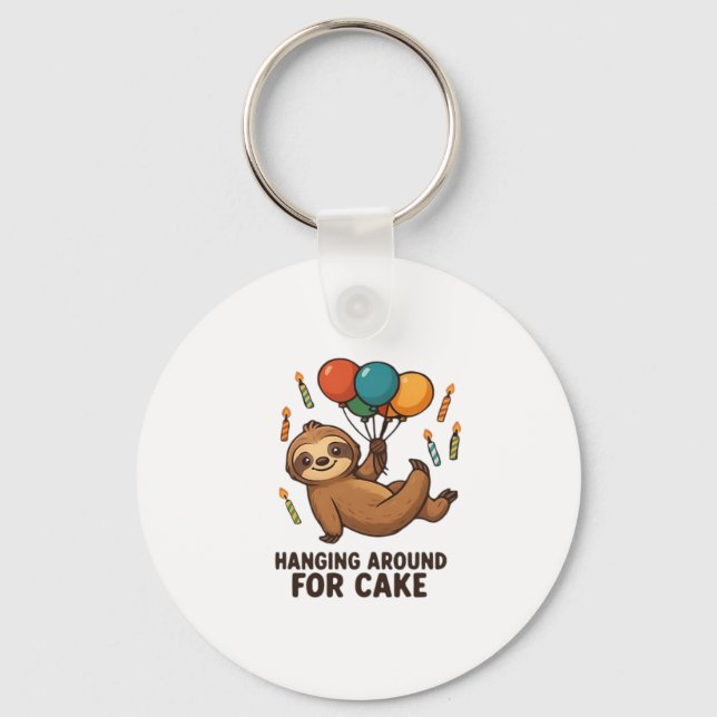 Llavero Colgando Alrededor De Cake Birthday Balloon Sloth  (Anverso)