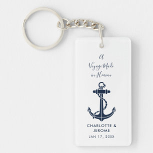 Llavero Colgante de boda de ancla náutica personalizada