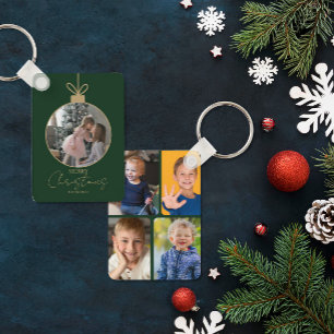 Llavero colgante personalizado de fotos Feliz Navidad