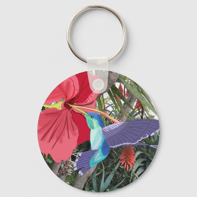 Llavero Colibrí azul y verde (Anverso)