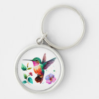 Colibrí de color y flores