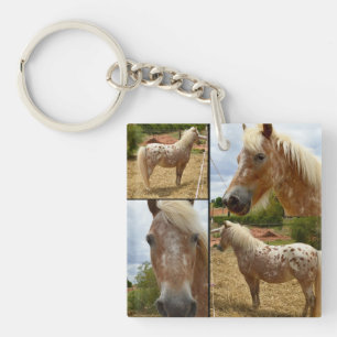 Llavero Collage de fotos de Caballos de Appaloosa,