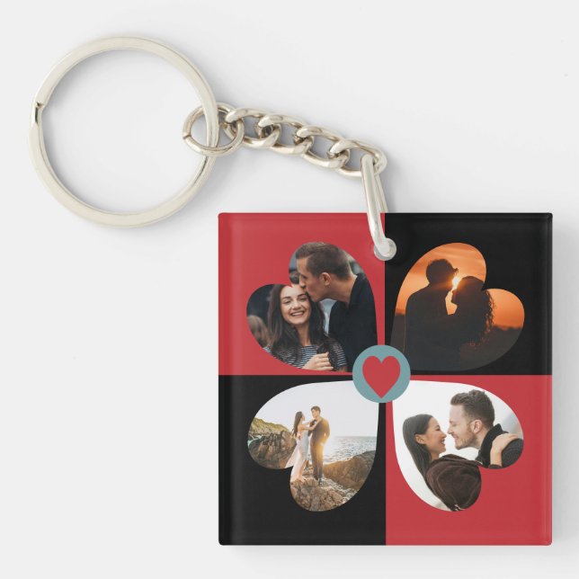 Llavero collage de fotos de San Valentín (Frente)