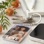 Llavero Collage de fotos de texto y foto personalizado<br><div class="desc">Haz una cadena de claves personalizada de Photo keepsake de Ricaso - agrega tus propias fotos y texto - regalos de foto keepsake</div>