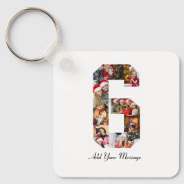 Llavero Collage de fotos negro y blanco número 6