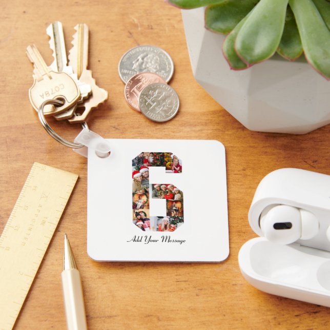 Llavero Collage de fotos negro y blanco número 6 (Escritorio )