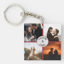 Llavero Collage de fotos y nombres personalizados de San V