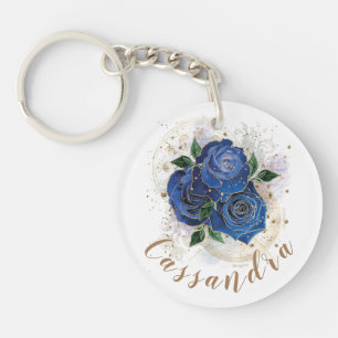 Llavero Collage de la chica - personalizado azul de median