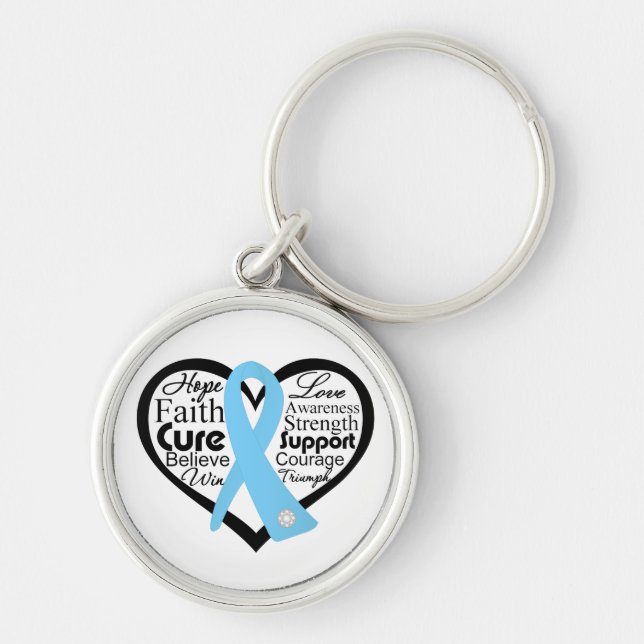 Llavero Collage de la cinta cardíaca de cáncer de próstata (Frente)