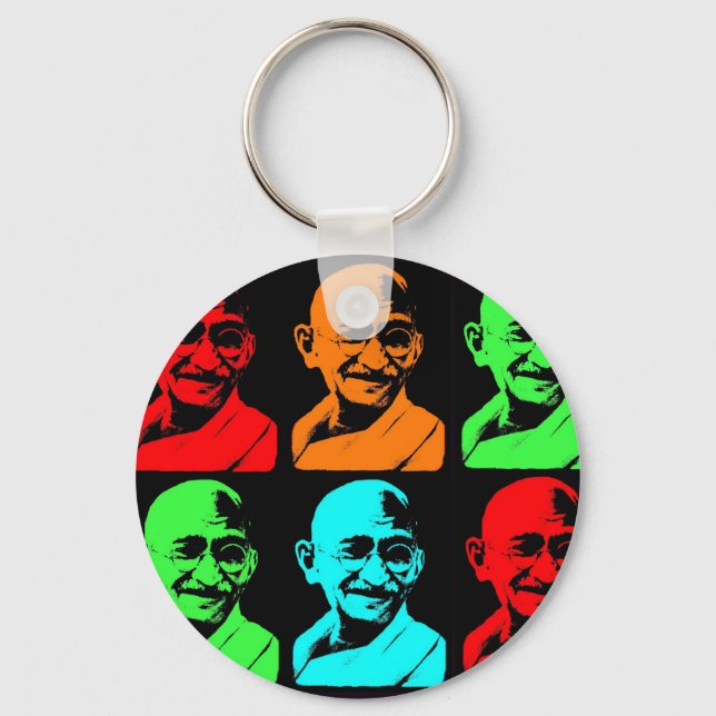 Llavero Collage de Mahatma Gandhi (Anverso)