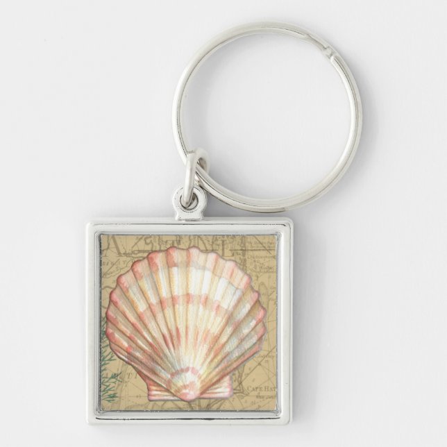 Llavero Collage de mapas costeros (Frente)