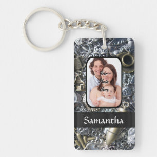 Llavero Collage de plata personalizado del encanto