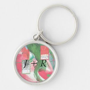 Llavero collage del arte abstracto, técnicas mixtas y